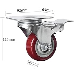 Finnhomy 3 Inch Caster Wheels Set of 4 with Brake
