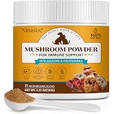 Mushroom Supplement Powder for Dogs &amp; Cats, Dogs Lumps and Bumps-4.23Oz | Turkey Tail Mushroom for Pets, Lipoma for Cats, 11 Organic Mushroom Complex