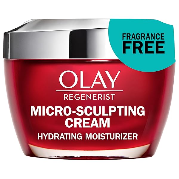 OLAY FACE MOISTURIZER, REGENERIST MICRO-SCULPTING CREAM FOR WOMEN, FRAGRANCE-FREE – HYDRATING, ANTI-AGING, ANTI-WRINKLE, FIRMING SKIN CARE – HYALURONIC ACID, NIACINAMIDE, AMINO PEPTIDES, 1.7 OZ