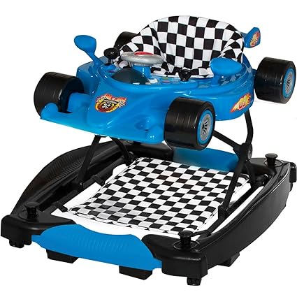 PREMIUM Lauflernhilfe / Babyschaukel mit Spielcenter (RENNAUTO-DESIGN) (BLAU)