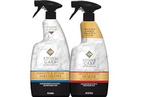 Stone Care International Daily Cleaner/Polish & Sealer Stone Care Kit for Granite, Quartz, Quartzite, Limestone Countertops - No residue, Superior Protection