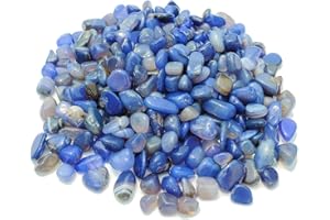 SACKORANGE 0.9 Lb/400g Aquarium Gravel Gem.Agate Stone Tumbled Stones for Plants Cacti & Succulents Bedding, Vase Filler, Landscape Bottom Decoration (Blue)
