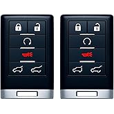 2PCS Remote Key Fob Fobik Compatible for Cadillac Escalade ESV EXT 2007-2014 Smart Key for Keyless Entry Remote Control(FCC ID: OUC6000066 850K-6000066)