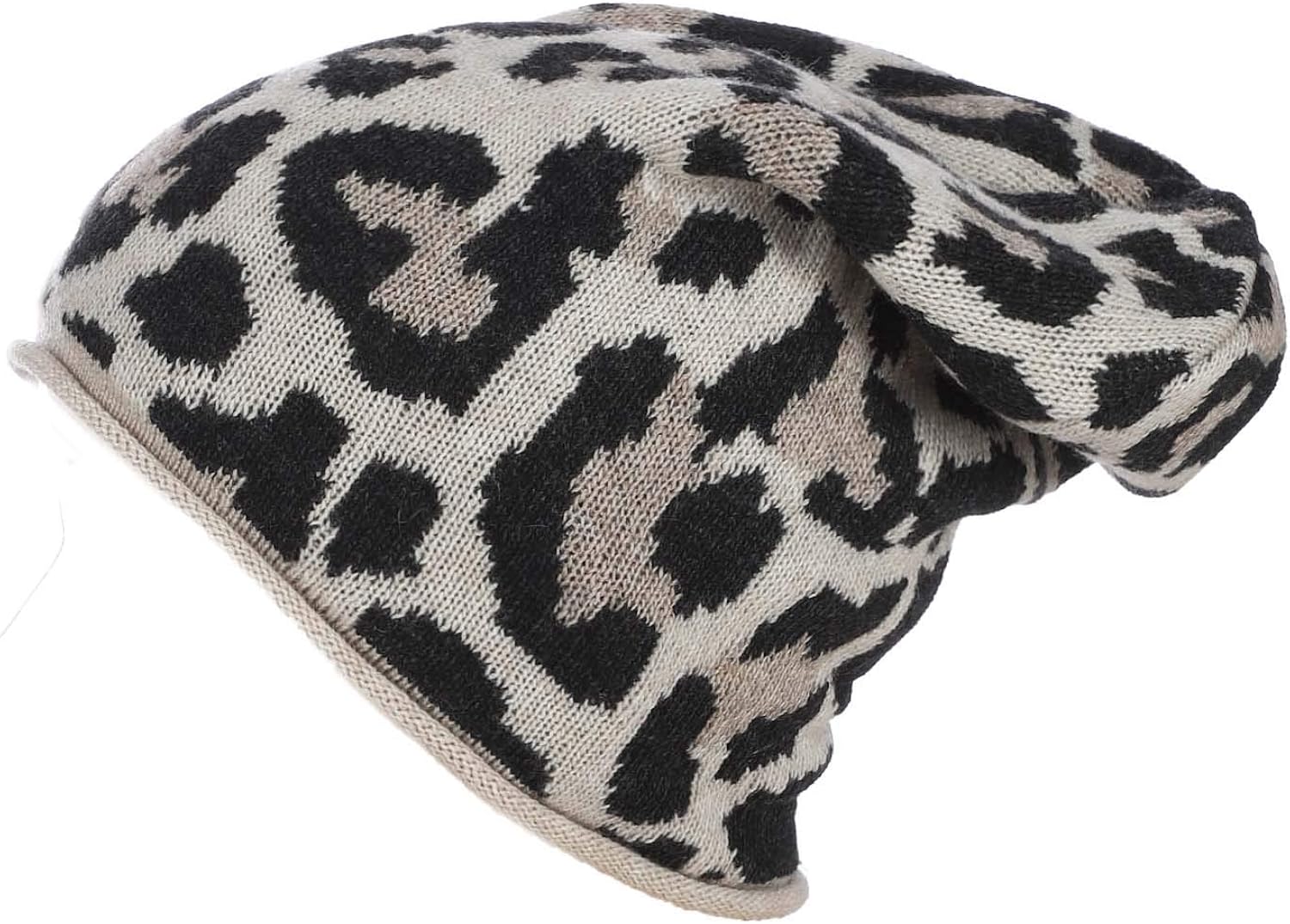 Zwillingsherz Sciarpa triangolare con cashmere, sciarpa di alta qualità in sobrio design leopardato, per donne, ragazzi e ragazze, sciarpa da donna, per l'estate e l'inverno, beige., Taglia unica