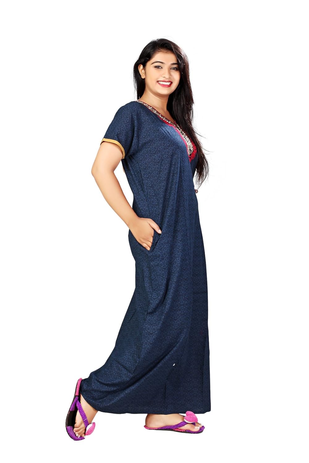 bailey women's cotton nightwear(blue_free size)
