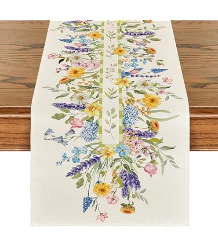Amazon.com: Embroidered Purple Lavender Lilac Table Runner, Long Table Scarf,  Dresser Scarf (16Wx53L) : Home & Kitchen