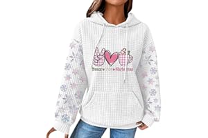 Chounliem Oversized Sweatshirts For Women Loose Fit Women's Christmas Printed Drawstring Hooded Pullover Sweatshirt Top