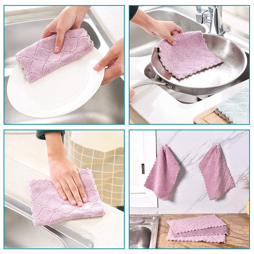 B. SHINE Stove Burner Covers - Reusable Gas Stove Burner Liners Gas Range Protectors, Keep Your Gas Stovetop Clean, Size 10.6”x 10.6”, 4 Pack with 2 Dishcloths