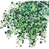 qiipii Resin Rhinestones for Bedazzling Crafting 3-6mm Peacok Green AB Crystal Emerald Green Colorful Stones Gems Diamonds for Face Eyes Makeup Tumblers Bottles DIY Crafts Clothes Shoes Phones Bookes