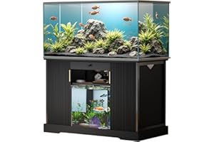 DAWNYIELD 120 Gallon Reptile Tank Stand Furniture, Heavy Duty Large Cabinet with Pull-Out Drawer and Double Door, Aquarium Te