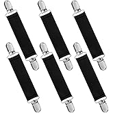 COMNICO Winter Mitten Clips 6pcs Elastic Nylon Stainless Steel Gloves Clip for Kids Adults Dress Cinch Sweater Cardigan Shawl