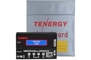Tenergy 1S-6S Digital Battery Pack Charger for Li-Fe/Li-PO/NiCd/NiMH Packs Balance Charger Discharger w/Tamiya/JST/EC3/HiTec/Deans Connectors + Lipo Bag