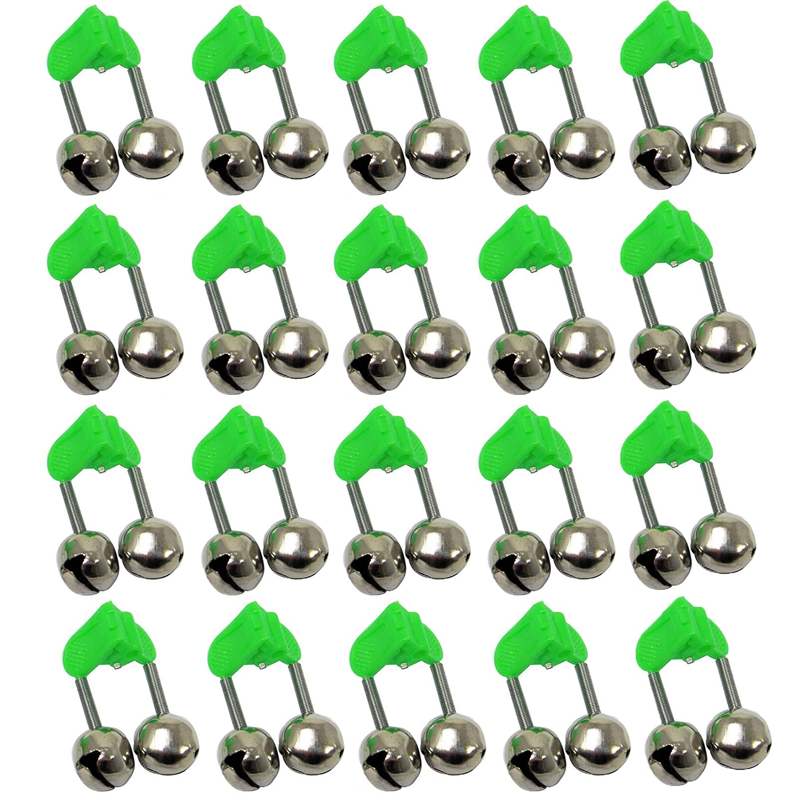 Fish Bait Alert Rod Tip Clamp Fishing Pole Fish Bait Bite Bell Alarm Fishing Tackle Bite Alarm Fishing Bells Night Angling Tool Supplies Loud Sound Bite Fishing Rod Alarm For Sea Fishing, 20 Pieces