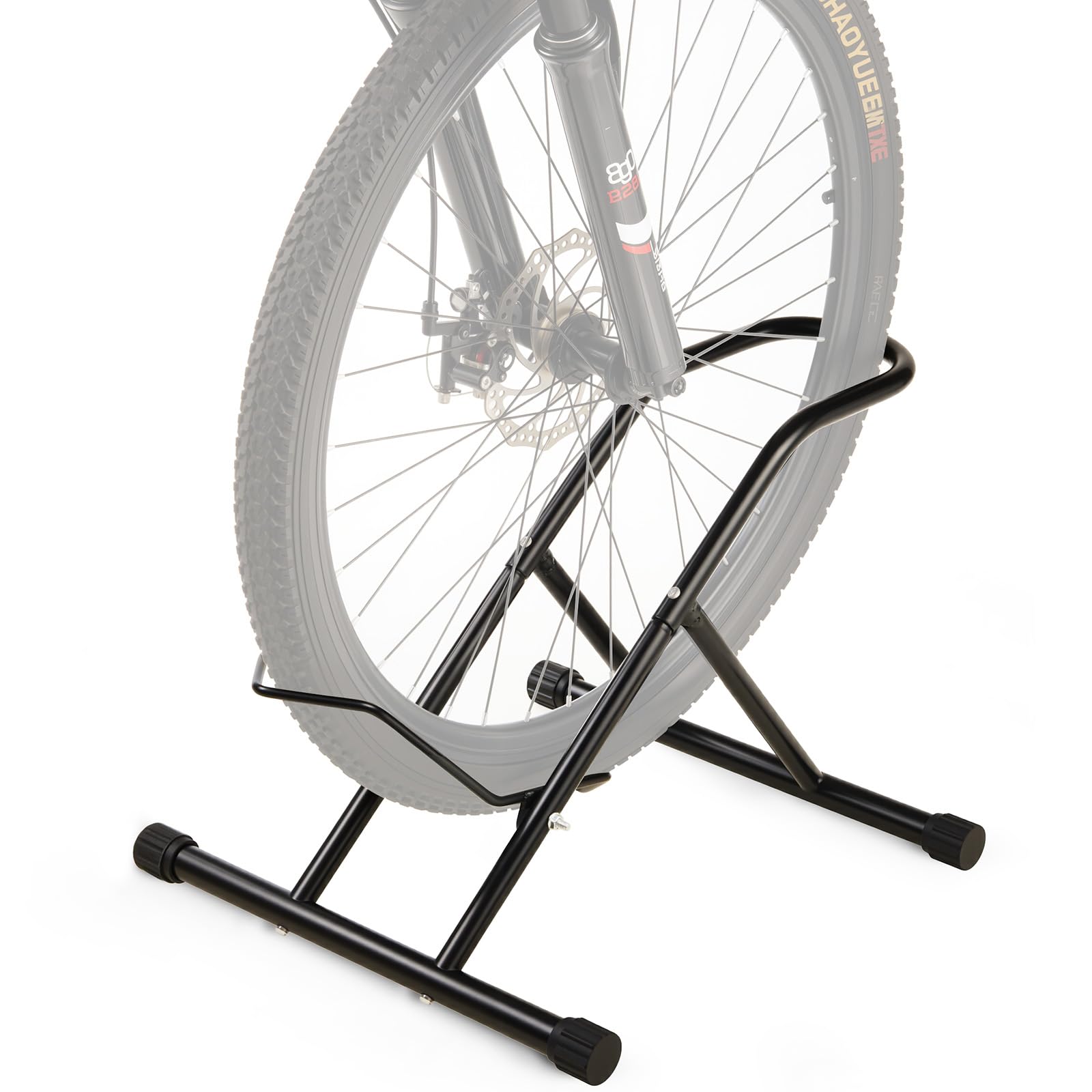 Photo 1 of Fitense Upgraded 4" Wide Tire Floor Bike Stand Rack, Heavy Duty Garage Indoor Bike Storage, Fits 20"-27" Wheels, Kids Road Mountain Bikes, 66lbs Max Load, Anti-Slip Rubber Base