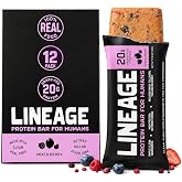 Lineage Provisions Mixed Berry Protein Bars, 12 Pack | 20g grass fed whey protein &amp; collagen, gluten free, no seed oils, nothing artificial, with raw honey