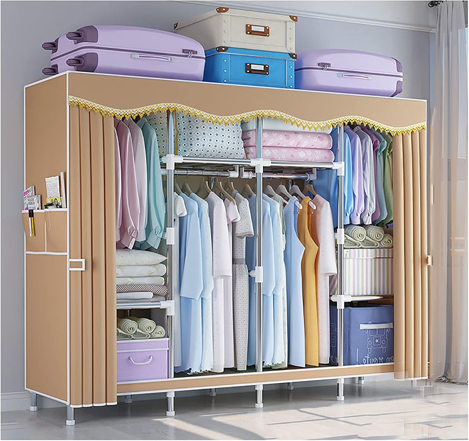 Wardrobe Fabric Wardrobe Wardrobe locker portable locker with hanging