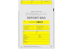 SEADASYOON Plastic Deposit Bags 100 Pack 9''x12'', Opaque Security Bank Deposits Bags,Cash register bags,Money bag for Cash,Bank Pocket,Tamper-Evident Bags,Unique Barcode