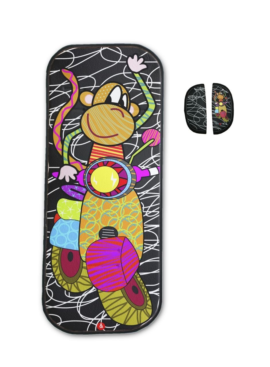 Tris&Ton Universal Pushchair Mat for Pushchairs Breathable Microfibre + Strap Protector (Various Designs Available) (Trisyton)