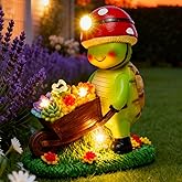 SunGlee Solar Light Turtle Outdoor Garden, Turtle Solar Light for Outdoors Yard Patio Decor 4 LED Sun Powered Outsides Turtles Decor Light Up Garden Statue Gardening Gift for Women Mother Decoration