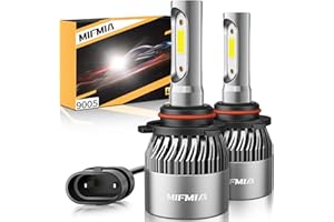 MIFMIA 9005/HB3 6500K Cool White 900% Brighter 36000LM, Plug-N-Play with Cooling Fan IP68 Waterproof Light Bulbs, Pack of 2