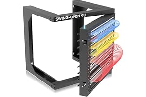Server Rack Wall Mount 9U with Swing Open, Wall Mount Network Rack for 19 Inch Equipment, Computer Racks & Cabinets for Easy 