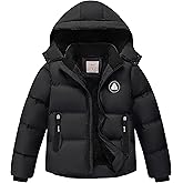 Buyboxs Boys' Winter Coat Kids Puffer Winter Jacket Thick Fleece Lined Warm Hooded Outerwear Coats for Boys Girls (4-15)