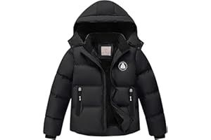 Buyboxs Boys' Winter Coat Kids Puffer Winter Jacket Thick Fleece Lined Warm Hooded Outerwear Coats for Boys Girls (4-15)