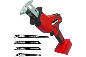 BYCZONE Reciprocating Saw Compatible with Milwaukee M18 18V Battery, Cordless Recipro Saw Sawzall, 0-3500SPM Variable Speed, Tool-free Blade Change, 4 Saw Blades Kit for Wood/Metal/PVC Cutting, Bare Tool