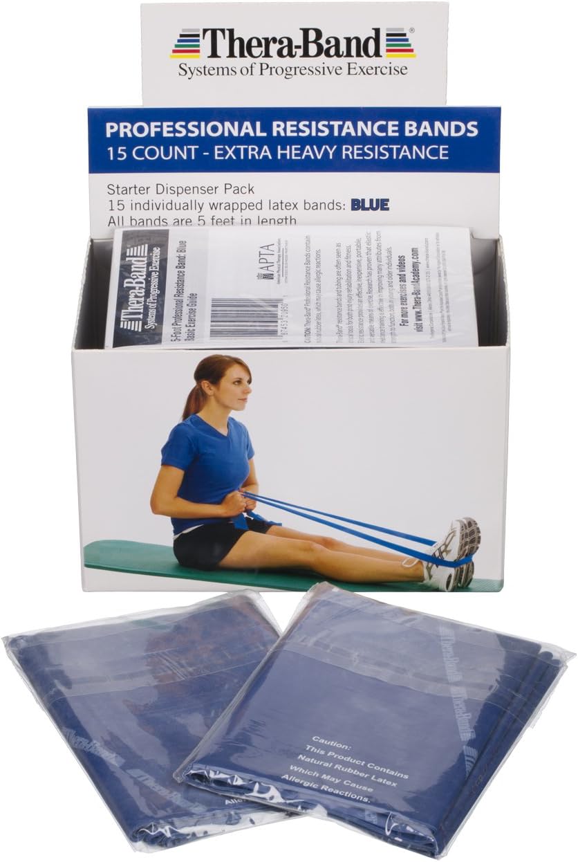 TheraBand Resistance Bands, 5 Foot, 15 Count Professional