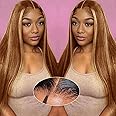 GUDOZO 9x6 Blonde Glueless Wigs Human Hair Pre Plucked Pre Cut 24 inch 4/27 Ombre HD Lace Front Wigs Human Hair 200% Density Straight Glueless Wigs Human Hair wigs for Black Women