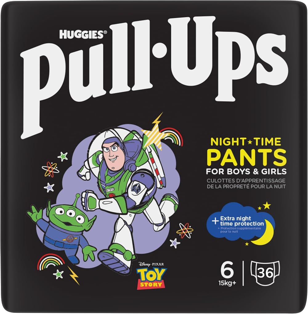 Huggies Pull-Ups Trainers Night Nappy Pants 2-4 Years Size 6-7 36 Pack