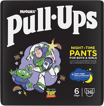 Huggies Pull-Ups Trainers Night Nappy Pants 2-4 Years Size 6-7 36 Pack