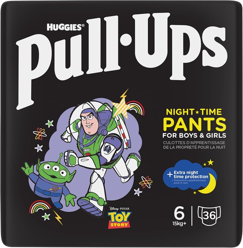 Huggies Pull-Ups Trainers Night Nappy Pants 2-4 Years Size 6-7 36 Pack