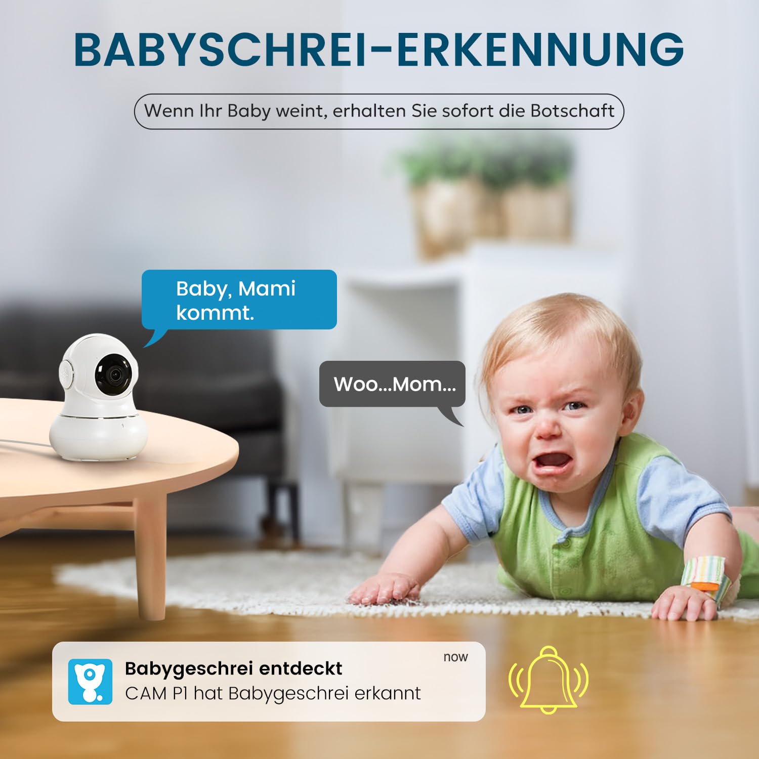 litokam Little elf Überwachungskamera Innen, 2K Babyphone mit Kamera mit Bewegungserkennung, 360°WLAN Kamera überwachung innen mit 2-Wege-Audio, Nachtsicht, Hundekamera Haustierkamera mit app, Alexa 5