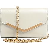 Autumnwell Clutch Purse Evening Bag for Women, Envelope Handbag With Detachable Chain for Wedding and Party