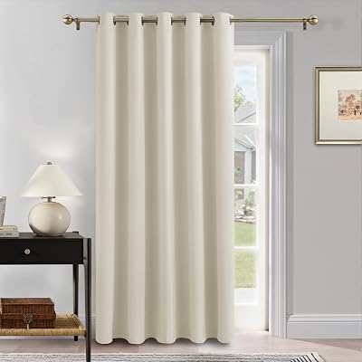 PONY DANCE Door Curtain Thermal 1 Panel Blackout 66x84 Beige