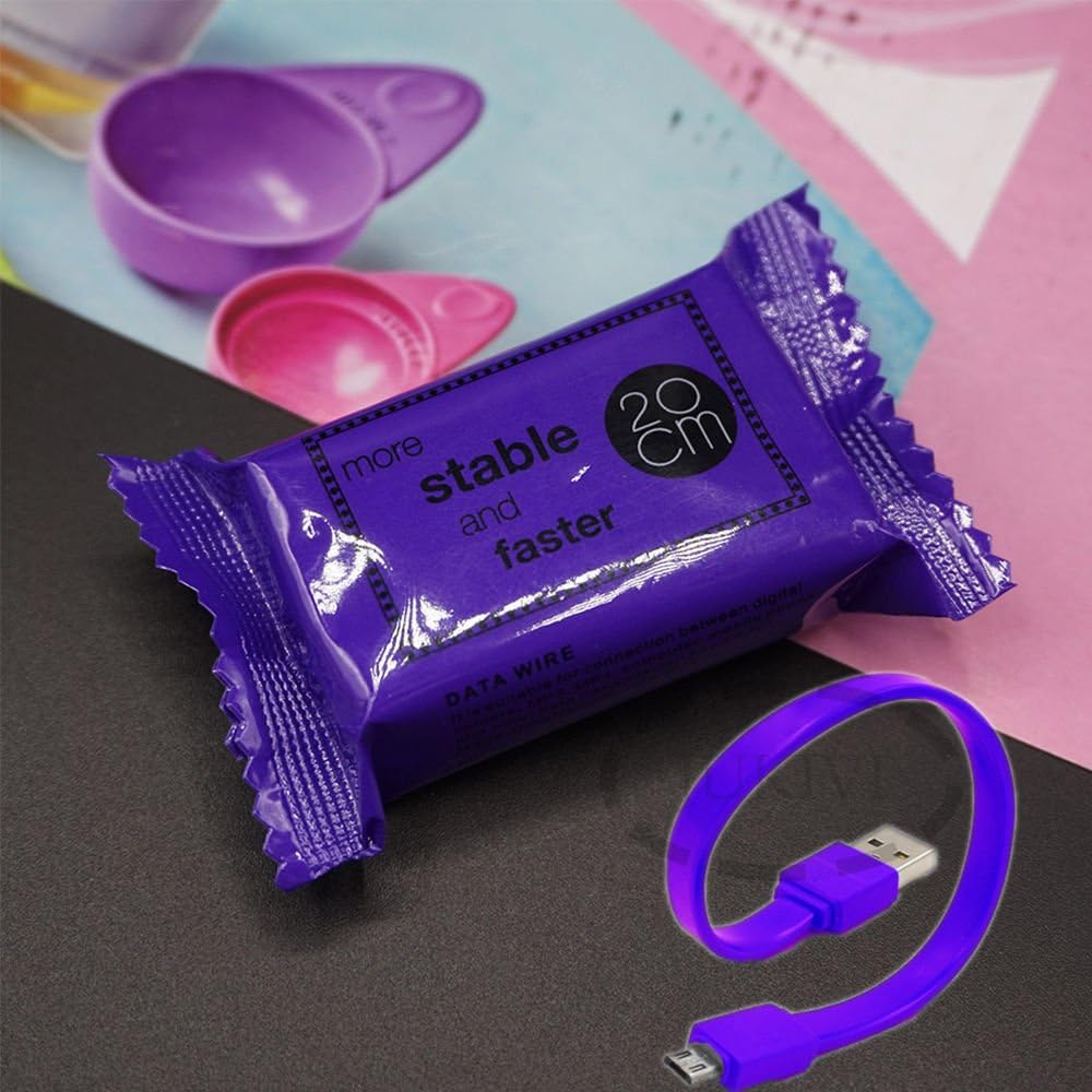 20cm Micro USB Candy Cable Cord Line Data Charger for iPhon 6,6s, 7 / Purple