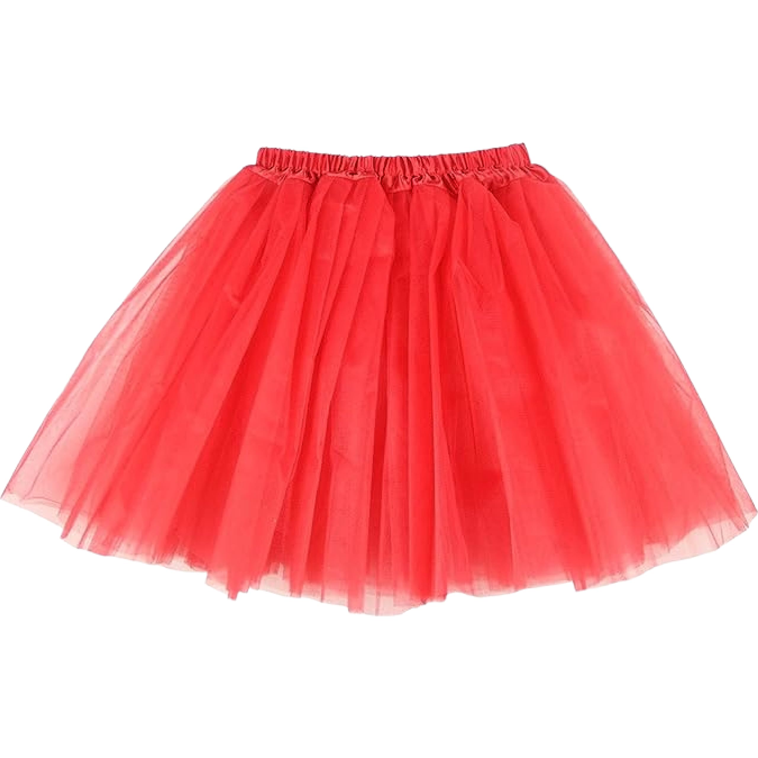 Lizzy Kids 3-Layered Tutu Skirt for Girls – Fancy Dress, Ballet, Dance, Halloween Costume | Soft Tulle Fabric with Elastic Waistband (UK, Age, 9 Years, 10 Years, Regular, Red)