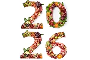 Soul & Lane 2026 Charcuterie Board Numbers, White Fillable Number Boxes for Graduation and New Year's Parties, Large Paper Mache Snack Tray Cutouts