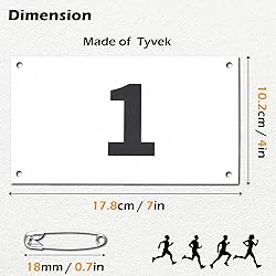 TRIWONDER Tyvek Running Bib Competitor Numbers with