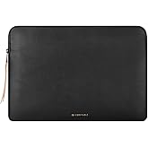 Comfyable Leather Laptop Sleeve Compatible with 16 Inch MacBook Pro M4 2024 & 15 Inch MacBook Air M4 M3 M2 2025, Black