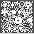 CrafTreat Flower Stencils for Painting on Wood, Canvas, Paper, Fabric, Floor, Wall and Tile - Brimming Blooms - 6x6 Inches -