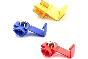 REDGOOSE 60PCS Solderless Quick Splice Wire Connectors, 22-10 AWG Lock Snap Electrical Wire Connector(22-18AWG Red 20PCS, 18-14AWG Blue 30PCS, 12-10AWG Yellow 10PCS)