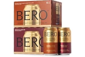 BERO IPA Variety Pack Non-Alcoholic Beer, 12-Pack Hoppy IPA-Style Craft Brew, NA Beer by Tom Holland, Alcohol-Free Drinks, Bold and Hoppy Flavor, Alcohol Alternative Beverages for Any Occasion