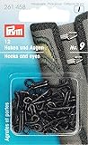 Prym Hooks and Eyes, Metal, Black, 10 x 5.7 x 1.6 cm