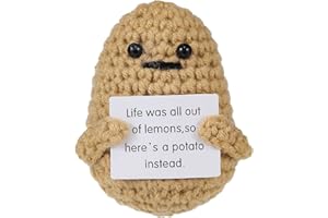 Letken Funny Positive Potato Home Decorations Crochet Gifts Encouragement Birthday Gifts, Christmas Stocking Stuffers (Beige Potato)
