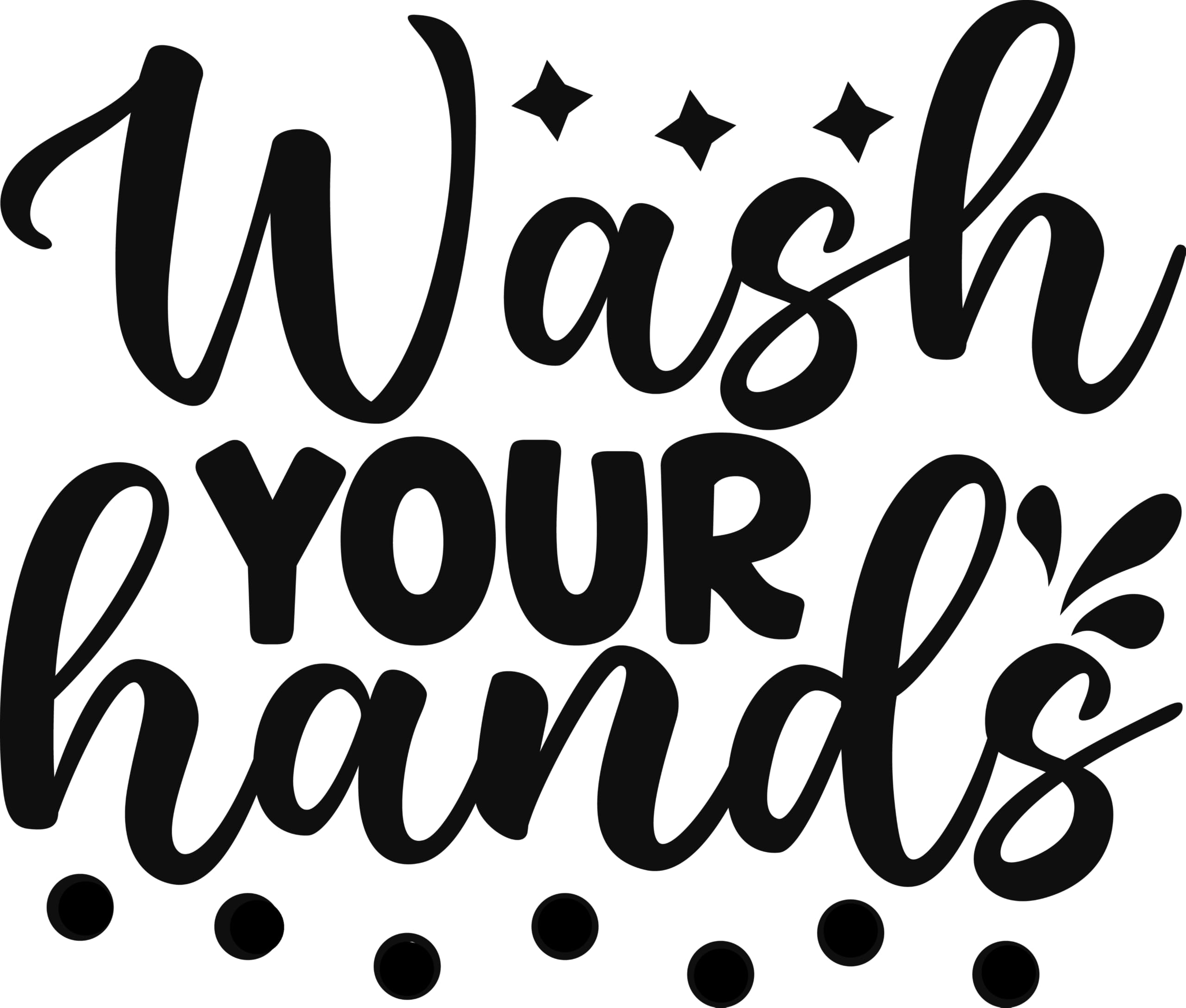 Wash Your Hands Sticker 16cm x 14cm (6.3" x 5.5") - Waterproof Decal - Toilet Bathroom Décor, Mirror Sign, Potty Training Aid, Wall Art (3 Pack, Medium)