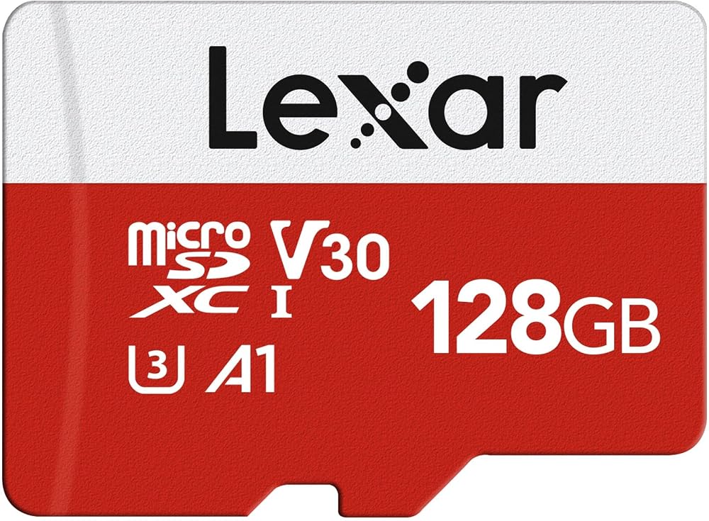 Lexar 128GB Micro SD Card E Series UHS-I A1 U3 Class10 V30 with Adapter