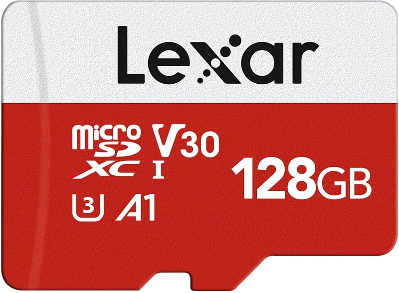 Lexar 128GB Micro SD Card E Series UHS-I A1 U3 Class10 V30 with Adapter