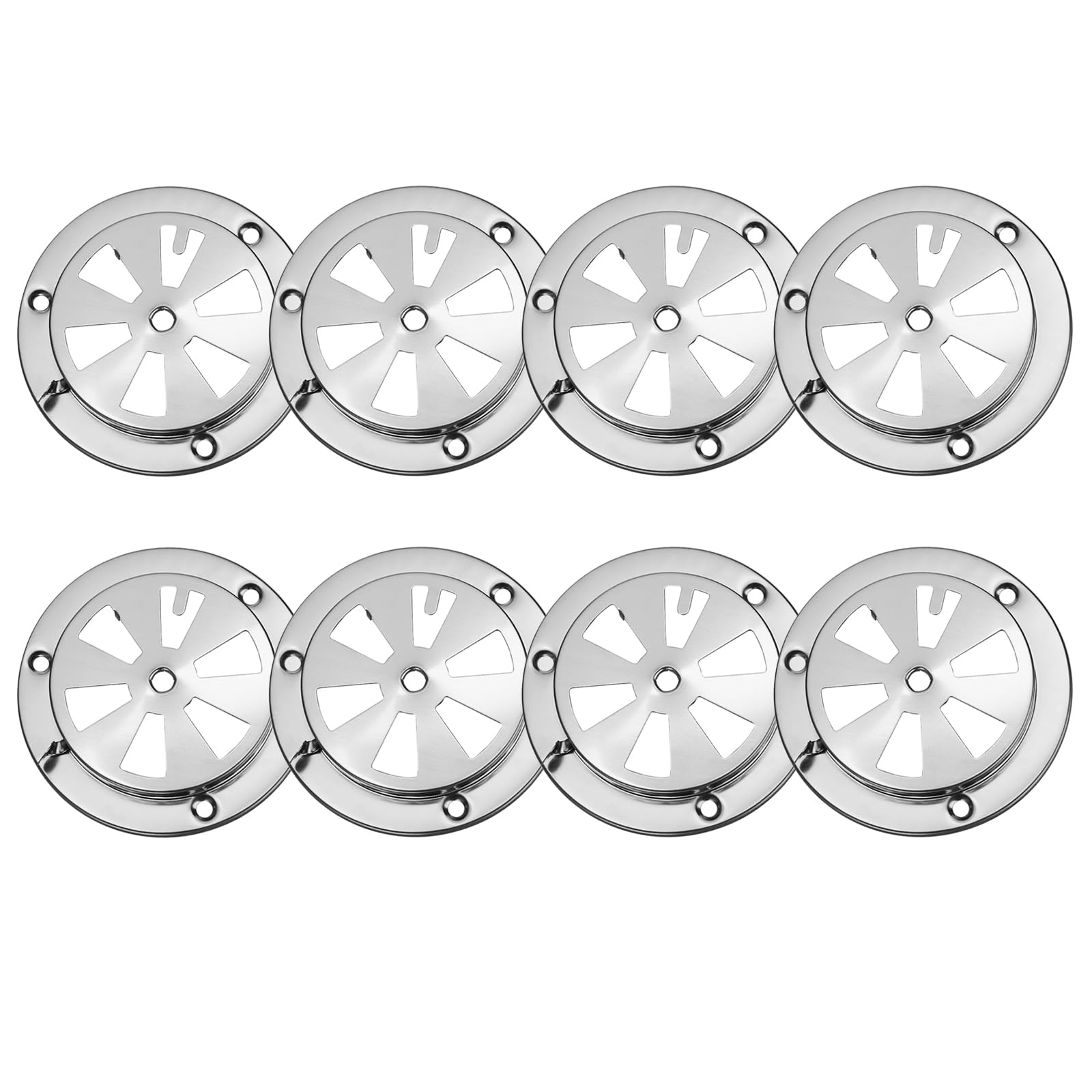 SUMNACON 8 Pcs Stainless Steel BBQ Smoker Air Vent Set, Adjustable BBQ Grill Smoker Exhaust Vent Stove Air Vent Replacement Smoker Parts for Adjusting BBQ Smoker, Grill Vents, Stove Airflow